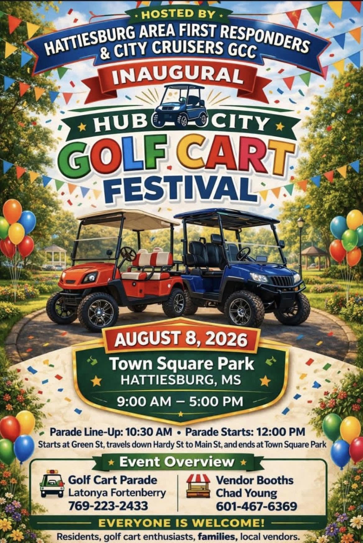 Hub City Golf Cart Festival Flyer