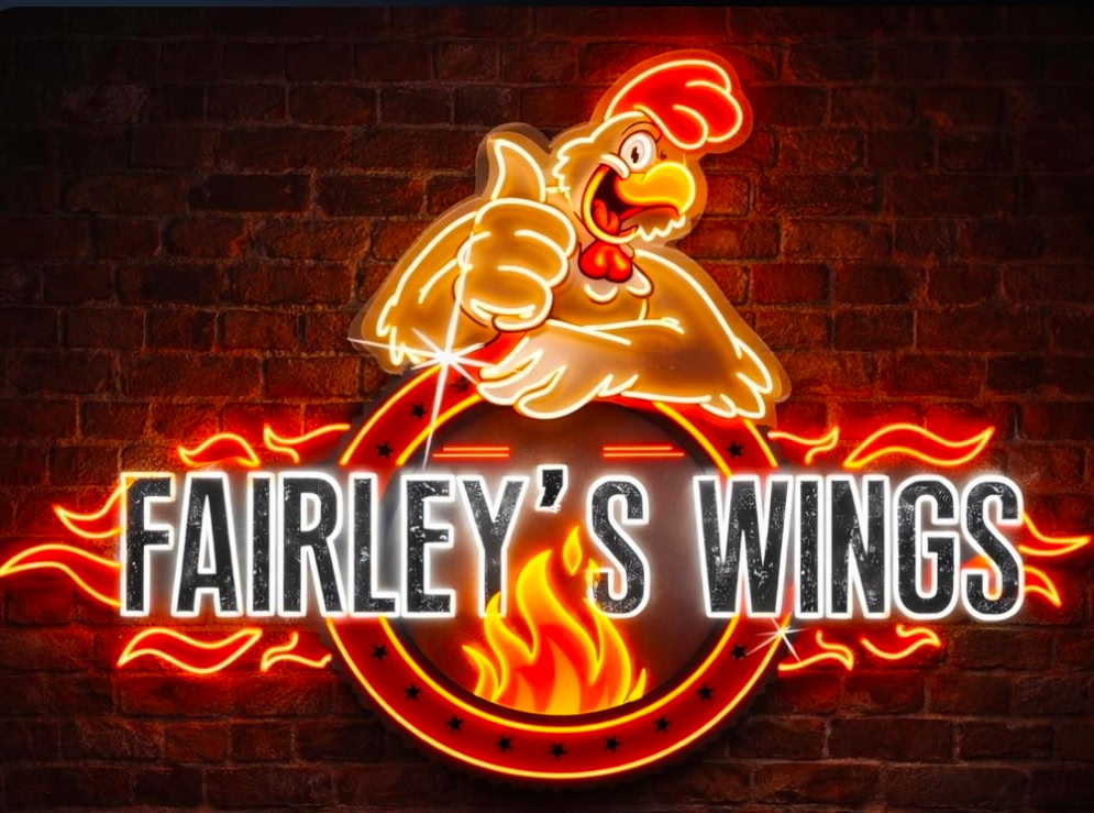 Fairley's Wings Neon Sign Logo